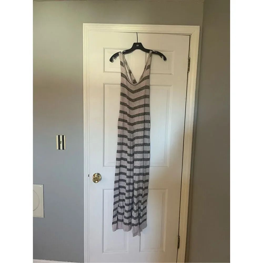 EUC One Gray Day LA Striped Maxi Dress